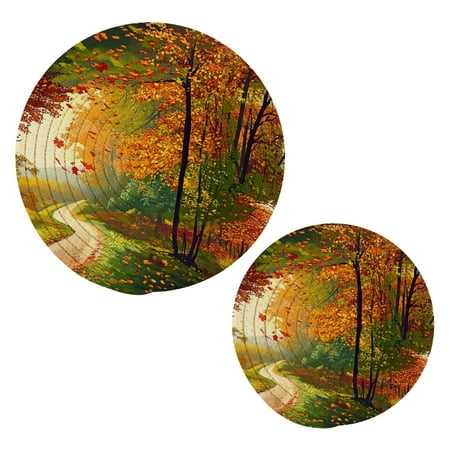 

2 pcs Pot Holders Trivets Heat Resistant Trivets Colorful Leaves Cotton Thread Weave Mats for Hot Pads Pans Pot Bowl Teapot