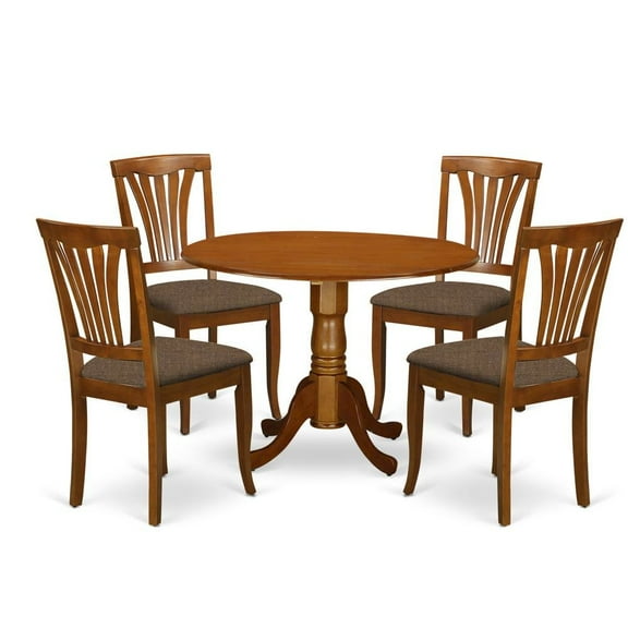 FurniFact Compact 5-Piece Dining Room Table Set – Round Table & 4 Chairs