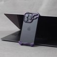 thumbnail image 3 of Funda de teléfono de aleación de titanio sin marco de metal para iPhone 16 15 14 13 12 Pro Max Plus Película protectora de lente con forma protectora anticaída, 3 of 5