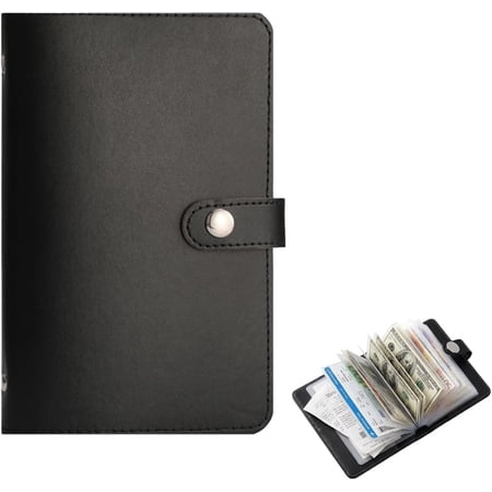 100 Envelope Savings Challenge Book, Cash Budget Planner A5 Binder, Savings Challenges Book Organizer Folder, Easy and Fun Way to Save $5,050 (Black)