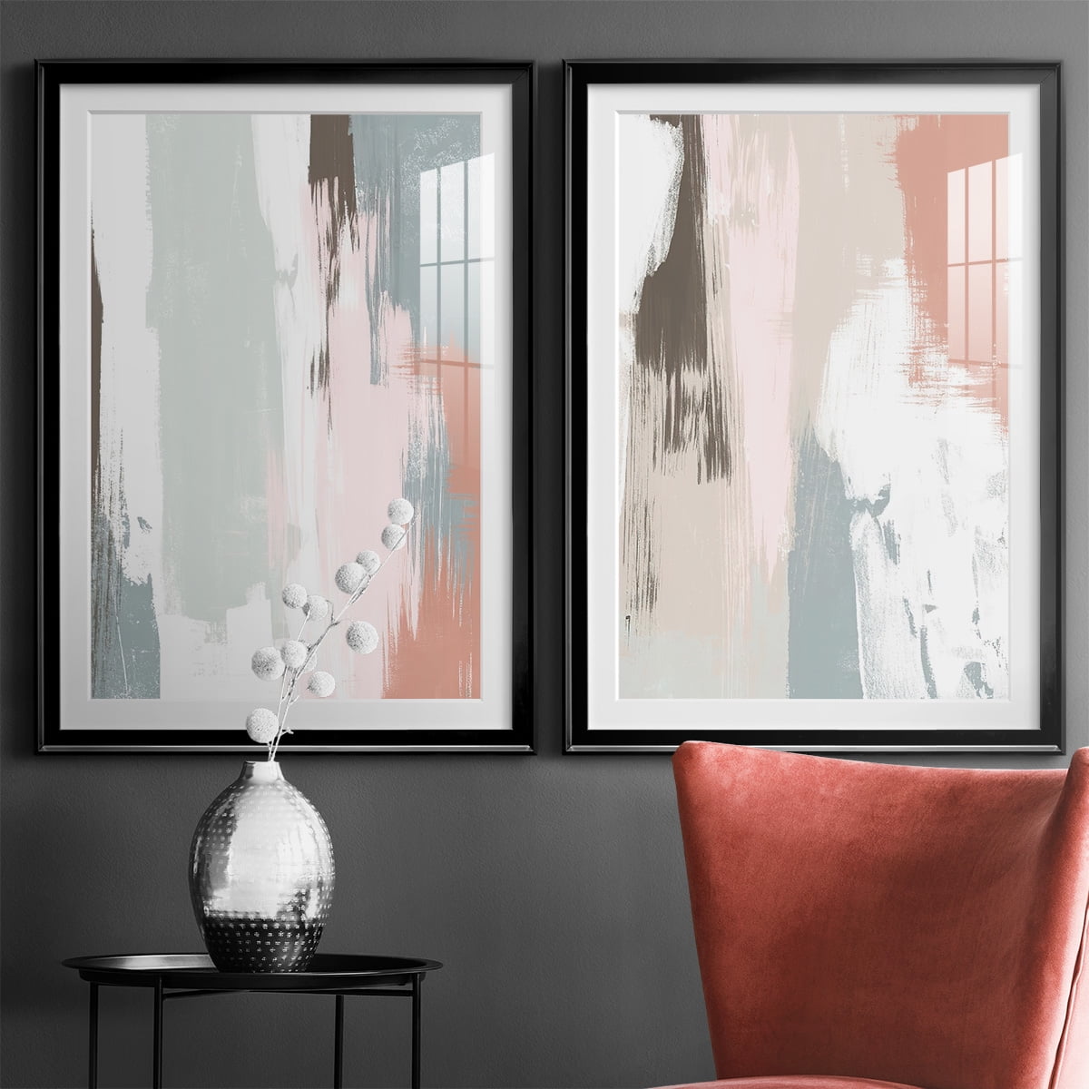 Wexford Home Sandstone Peel III Premium Framed Print, 30.5" x 42.5" - Ready to Hang, Black (Set of 2)