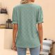 thumbnail image 4 of Blusa informal de verano con cuello redondo y estampado de jacquard calado para fiestas, talla M, elegante blusa verde para mujer, 4 of 6