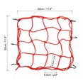 thumbnail image 2 of Unique Bargains Cargo Net High Elastic Motorcycle Luggage Straps with 6 Hooks Bicycle Red 11.8"x11.8", 2 of 6
