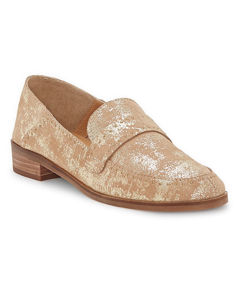 Lucky Brand CRESTAN Wide Width Loafer Gold Metallic Flat Slip On