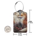 thumbnail image 2 of Rocae Romantic Flower Fox Couple for Leather Luggage Baggage Tags ID Label Privacy Cover ID Label with Stainless Steel Loop and Address Card, 2 of 5