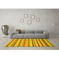 thumbnail image 3 of Ahgly Company Machine Washable Indoor Round Abstract Yellow Modern Area Rugs, 6' Round, 3 of 4