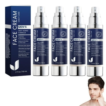TLOPA Revitalizing 6-in-1 Mens Face Moisturizer for Anti Aging and Eye Bags Care（4pack）