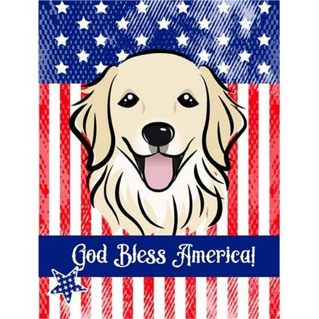 Carolines Treasures BB2135CHF Golden Retriever Maison Drapeau