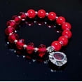 thumbnail image 6 of Glass Beads Bracelet, Beaded Bracelets for Women, Stretch Charm Bracelet, Birthday Christmas Gift for Her, Red, 1 pc, 6 of 9