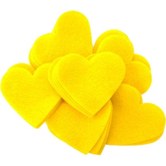 Playfully Ever After 3 Inch 28pc Felt Hearts (Yellow)