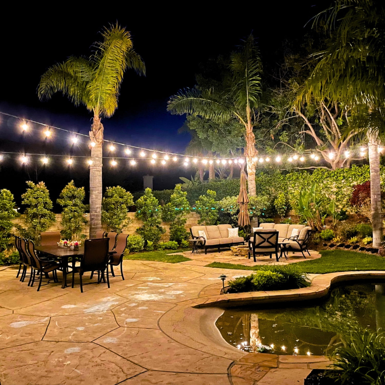 SL101  LED Low Voltage Bistro String Lights 48 FT Outdoor Weatherproof 12V Edison Bulbs