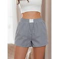 thumbnail image 3 of Elippeo Women Striped Shorts  Elastic Waist Summer Casual Shorts Streetwear for Daily Date, 3 of 8