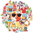 thumbnail image 2 of 35pcs-50pcs Colorful Stationery Stickers Summer Kids Stickers Tropical Teacher Reward Stickers for Laptop Suitcase Luggage, 2 of 9