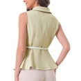 thumbnail image 3 of INSPIRE CHIC Office Blazer Vest for Women's Lapel Collar Button Down Belted Sleeveless Jacket, 3 of 5