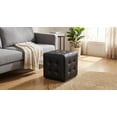 thumbnail image 2 of Cortesi Home Braque Black Tufted Cube Ottoman in Leather like Vinyl, 2 of 6