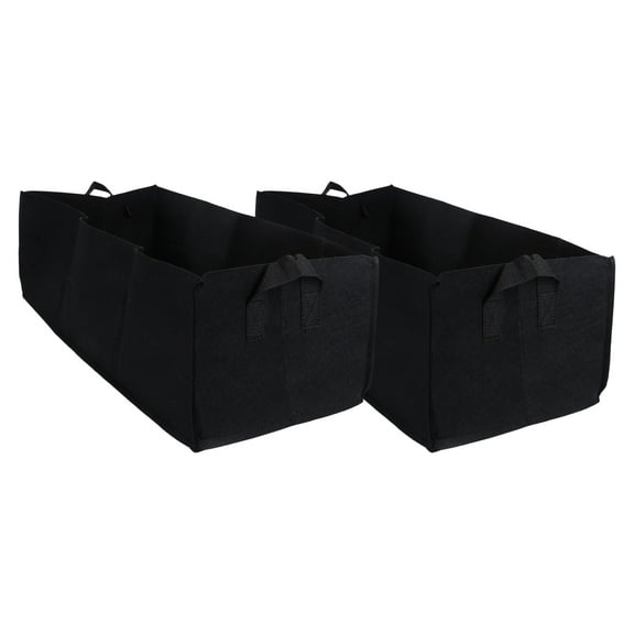 CRILSTYLEO 2Pcs Black Square Plant Bags Reusable Fabric Grow Bags for Vegetable Planting Garden Patio