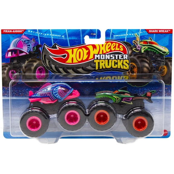 Hot Wheels Demolition Doubles Piran-Ahhhh & Shark Wreak Diecast Car 2-Pack