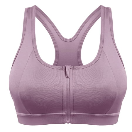 

Front Zipper Full Back Sports Bra