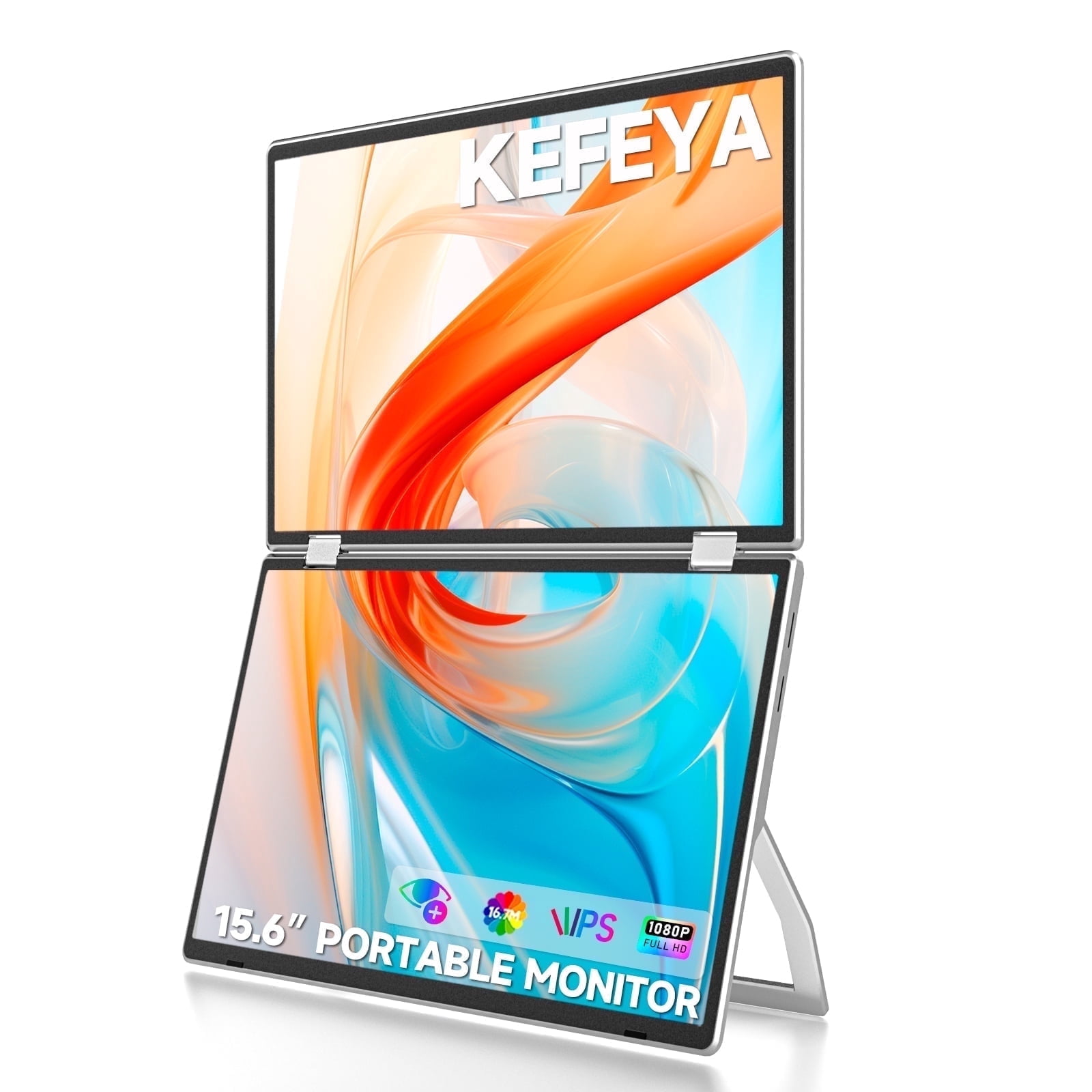 KEFEYA M2 15.6" 1920x1080P IPS Portable Computer Monitor, Kit, Silver, 1 Pack