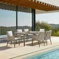 thumbnail image 3 of Silvana Outdoor Aluminum Gray Rectangle Dining Table, 3 of 6