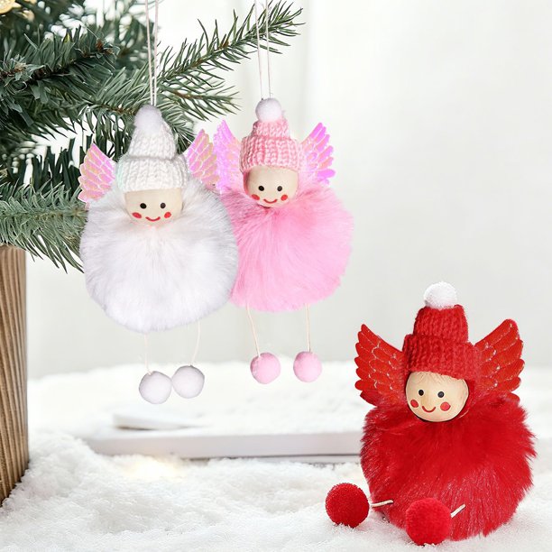 Adorno colgante con forma de muñeca, decoración navideña festiva para el árbol de Navidad, estilo adorable de muñeca, decoración navideña para el hogar, elegante idea de regalo, diseño con