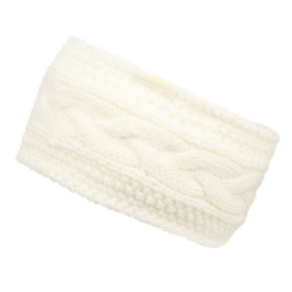 Women Ear Warmer Headband Winter Warm Fuzzy Cable Knit Headwrap Sherpa lined