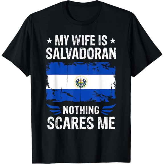 Playful Comfort Tee - My Wife Is Salvadoran Nothing Scares Me Salvadoran Wife T-Shirt