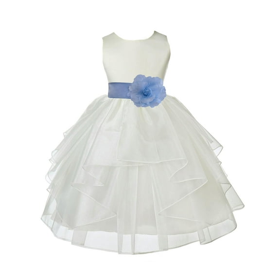 Ekidsbridal Ivory Sky Shimmering Organza Flower Girl Dress Junior Beauty Pageant Mini Bridal Gown Ballroom Dance Recital 4613T 8