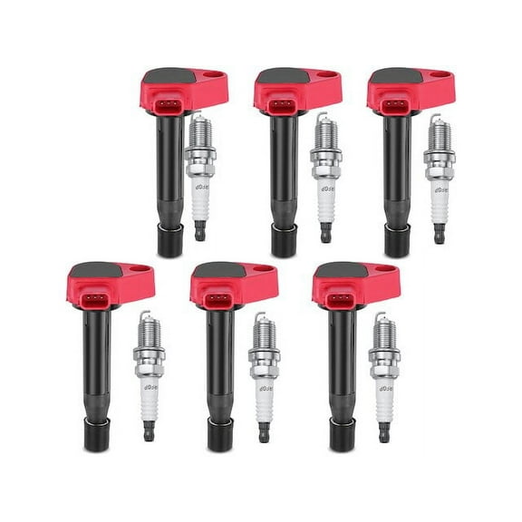 Ignition Coil Set with Spark Plugs 6 - Compatible with 2000 - 2002 Honda Accord 3.0L V6 - Autopart Premium