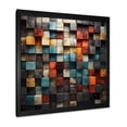 thumbnail image 2 of Designart "Abstract Cubes in Blue and Red III" Abstract Framed Wall Art Decor - Modern Blue Abstract Cubism Bedroom Framed Canvas Wall Art, 2 of 6