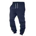 thumbnail image 6 of YDKZYMD Mens Joggers Cargo Sweatpants Fleece Drawstring with Pocket Athletic Cinch Bottom Sweatpants Winter Warm Heavyweight Joggers Pants Workout Hiking Baggy Pants Navy XL, 6 of 6