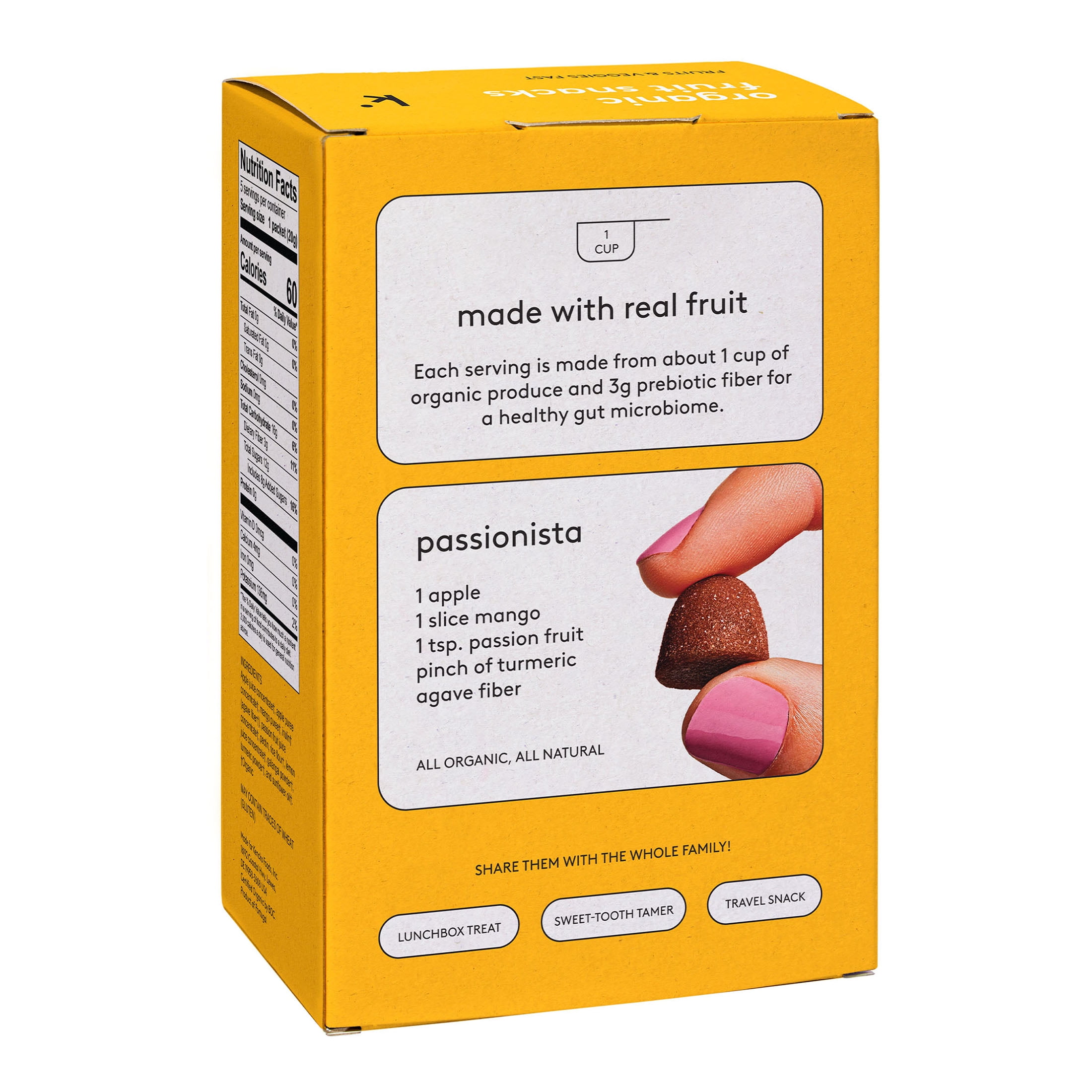 Kencko Passionista Organic Fruit Snacks, 3.5oz, 5 Pack