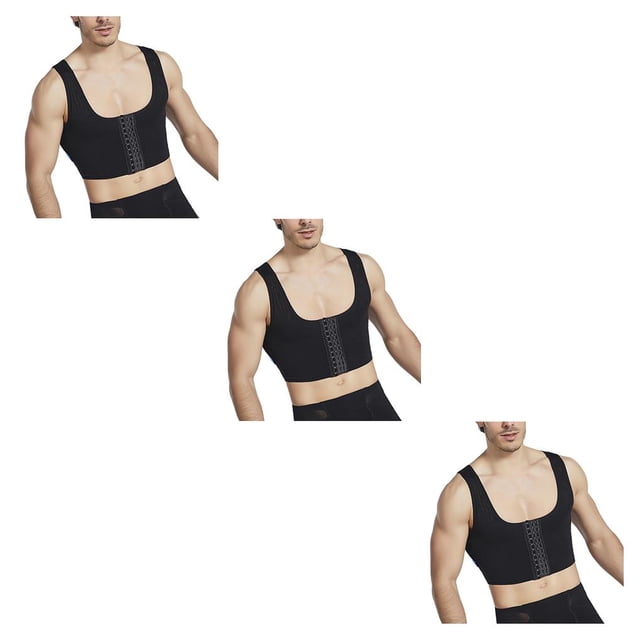 ZLight Men Chest Shape Vests Male Control Breast Gynecomastia Professional Supporting Posture Correct Corset Building Body Tops No.2 3Set
