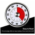 thumbnail image 2 of Temporizador de cocina mecánico magnético: cuenta regresiva de 60 minutos, herramienta de gestión visual del tiempo para cocinar al vapor en barbacoa (negro) para niños, profesores y adultos, 2 of 5