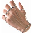 thumbnail image 1 of Pulsera de eslabones con anillo de dedo unk, ajustable, con banda abierta, cadena y arnés de mano, para mujeres y hombres, color plata, 20 cm, 1 of 5