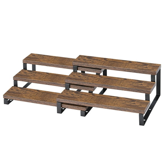 3 Tier Wooden Spice Rack for Cabinets, Expandable Spice Rack Shelf Storage Rack Set of 2 Countertop Tier Spice Rack Organizer for Kitchen Cabinet Pantry Bathroom Bedroom