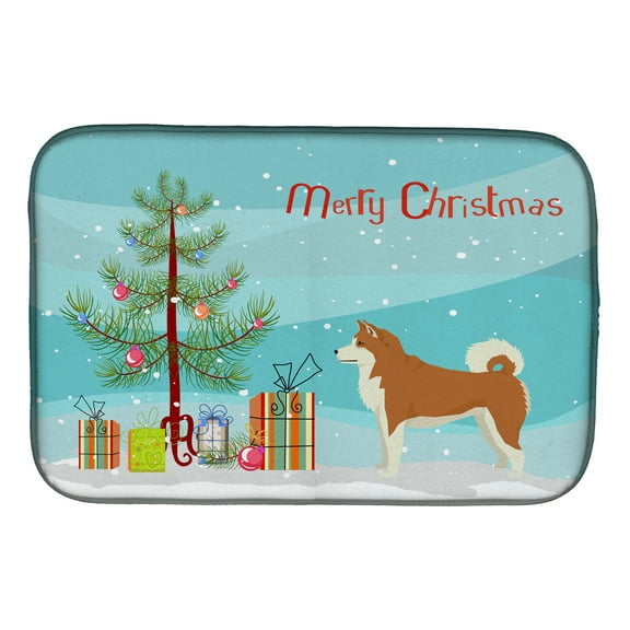 Akita Christmas Tree Dish Drying Mat