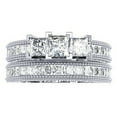 thumbnail image 2 of Dazzlingrock Collection 2.30 Carat (ctw) 14K Diamond Ladies Engagement Bridal 3 Stone Ring Set 2 1/3 CT, White Gold, Size 9.5, 2 of 3
