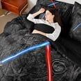 thumbnail image 4 of Castle Fairy 7-Piece King Size Bedding Set, Abstract Lightsaber Vintage Retro Print, 4 of 8