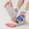 thumbnail image 7 of 5 Pairs Womens Toe Socks Fruit Letter Slogan Bear Crew Socks Cute Sweet Fashion Cotton Five-toe Socks Cotton Socks, 7 of 7