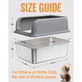thumbnail image 4 of Powools Cat Litter Box, Stainless Steel High-Sided, 17.7 x 13.7 Inches, 6-Inch Deep Pan, with Litter Scoop, Gray, 4 of 9