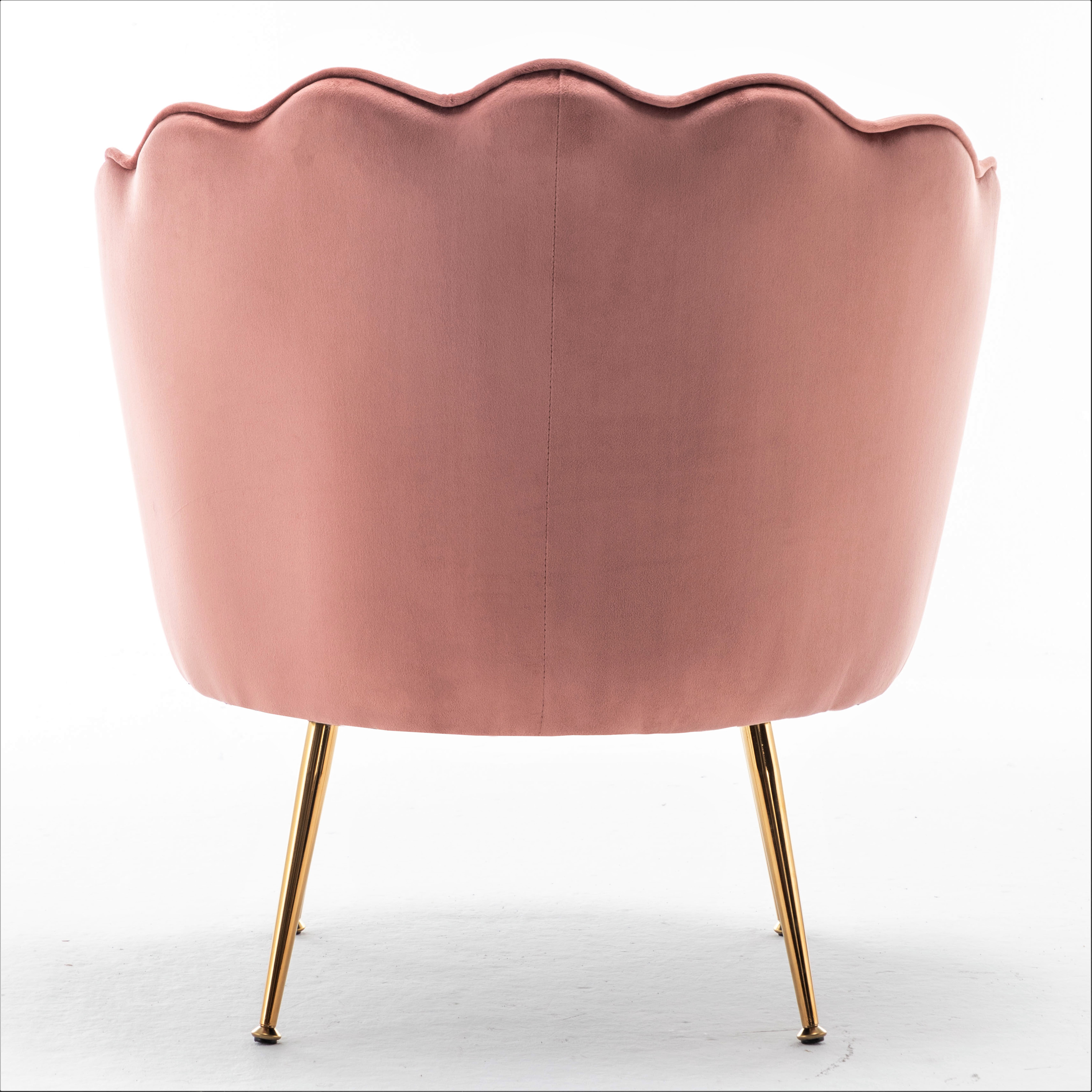 US Pride Furniture Cavett 28.3" Wide Velvet Barrel Chair with Gold Metal Legs Rose