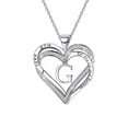 thumbnail image 3 of Ladies Double Heart Diamond Necklace With 26 English Letters Couple Necklace, 3 of 8