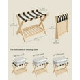 thumbnail image 3 of SONGMICS Solid Wood Luggage Rack, No Assembly Required, Foldable Suitcase Stand, Luggage Holder, with Storage Shelf, for Guest Room, Hotel, Bedroom, Natural Beige, 3 of 6