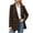 Coffee, variant on Xinsrenus Women’s Loose Suit Jacket Basic Solid Color Lapel Button front Blazer Versatile Business Work Uniform