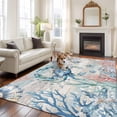 thumbnail image 3 of Coastal Crab Large Area Rugs for Bedroom Living Room, Soft Non Slip Carpet Bedside Rug, Nautical Beach Ocean Conch Coral Starfish Rectangular Floor Cover Kitchen Accent Rug 5'x8' for Office, 3 of 9