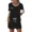 Black, variant on SOMER 2 Piece Lounge Set for Women Pajama Set Short Sleeve Tops and Shorts Soft Sleepwear, Chest Pocket