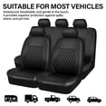 thumbnail image 5 of XiongXiong 9 Pcs PVC Leather Car Seat Covers Full Set, Front & Rear Bench Waterproof Seat Cover Fit for SUV,Sedan,Van, Airbag Compatible, Black, 5 of 13