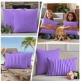 thumbnail image 5 of Blue Purple Outdoor Waterproof Pillow Covers, Geometric Vertical Striped Solid Rainbow Decorative Rectangle Throw Pillowcase Sofa Cushion Sham for Patio/Couch/Chair, 20"x12" 2 Pack, 5 of 8