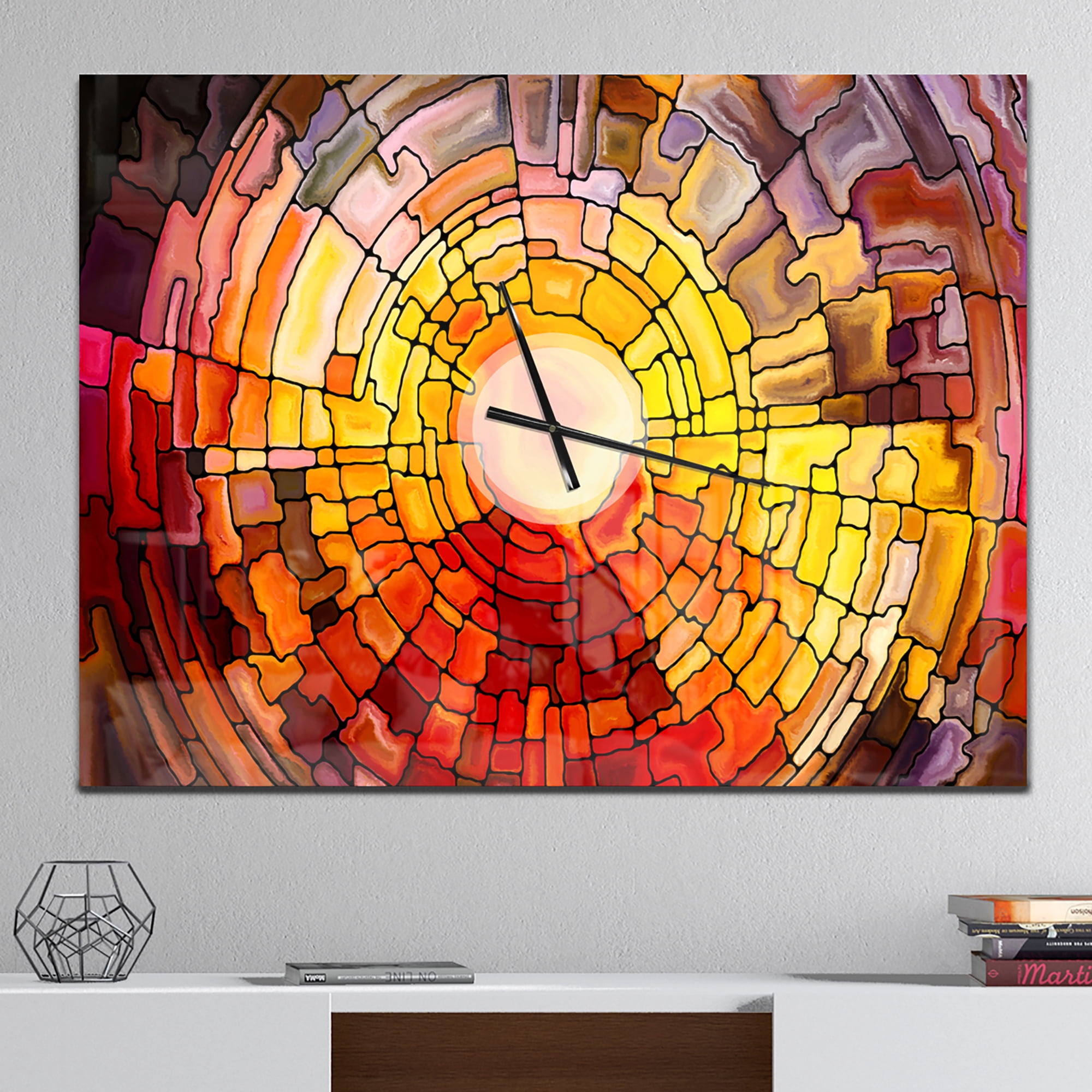 Designart 'Return of Stained Glass' Modern Wall Clock